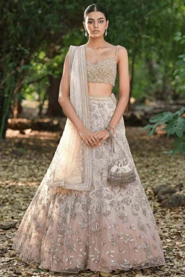 Indian-wedding-look
light-gold lehenga